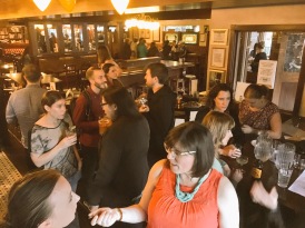 Packing the bar at de Vere's after our February 2016 workshop.
